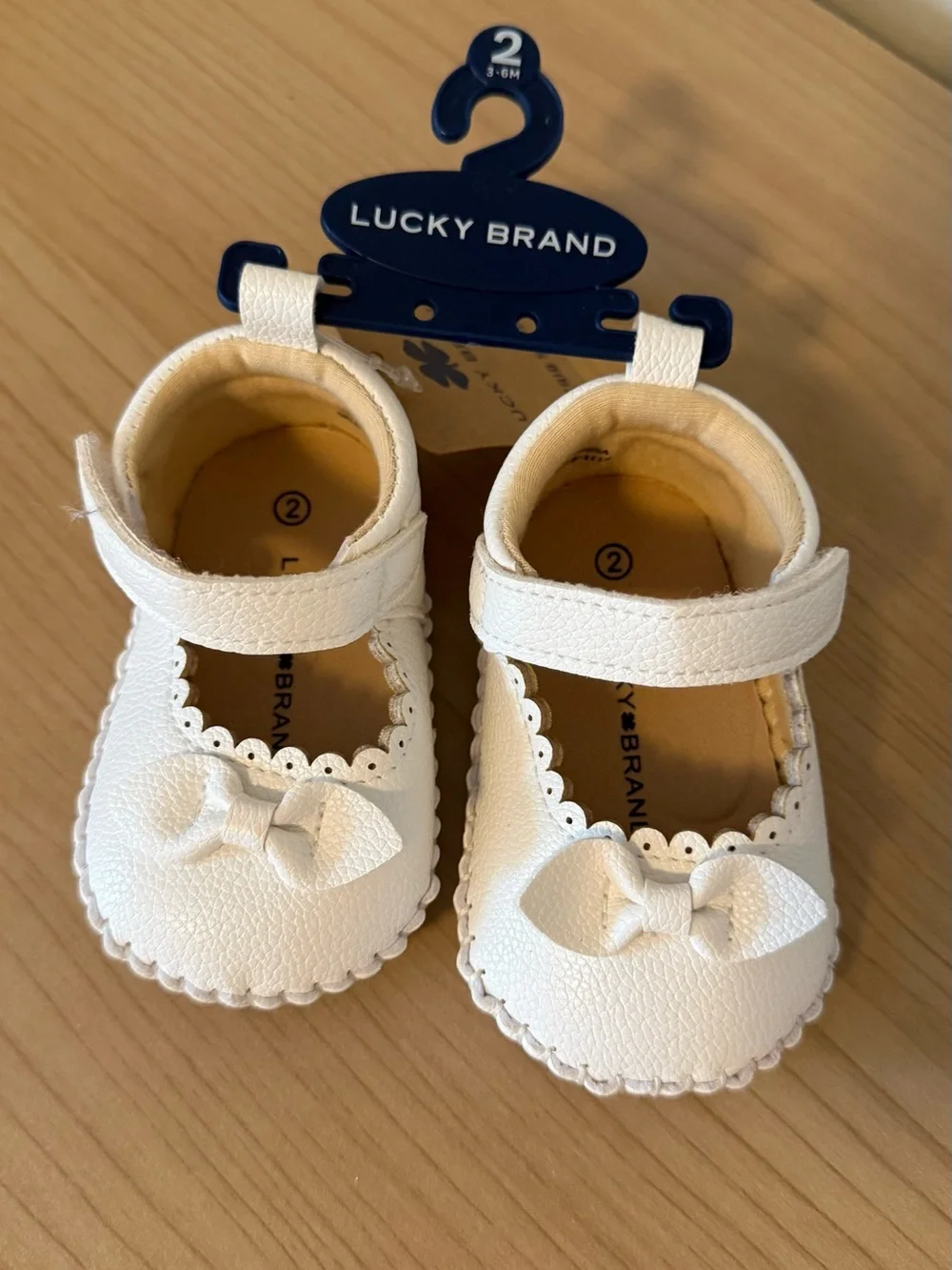 Lucky Brand White Baby Girl Bow Mary Janes